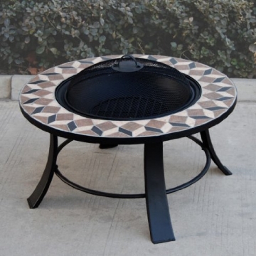 » BBQ-Toro Feuerschale, Terrassenofen, Ø 77 cm, Stein-Dekor