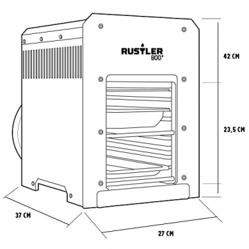 Rustler 800 Hochleistungsgrill | Oberhitze Gasgrill aus Edelstahl für Temperaturen bis zu 800° C mit Piezozünder | 800 Grad Grill | Inkl. Grillrost, Auffangschale und Warmhalteschale - 6
