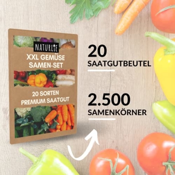 20er Gemüse Samen Set von Naturlie, 20 Sorten Premium Gemüse Saatgut im Gemüseset für den Anbau im Garten, Hochbeet oder Balkon - XXL Gemüsesamen Sortiment - Samenfestes Saatgut! - 2