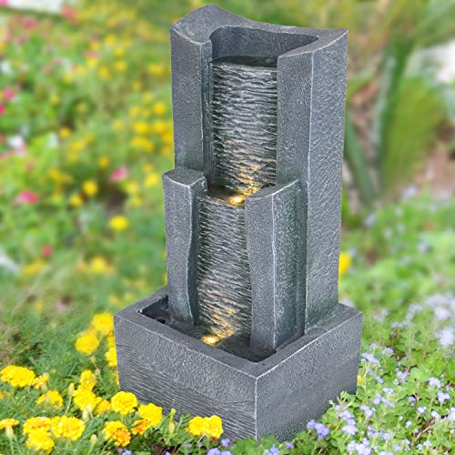 » AMUR Gartenbrunnen Brunnen Zierbrunnen Zimmerbrunnen Brunnen mit LED