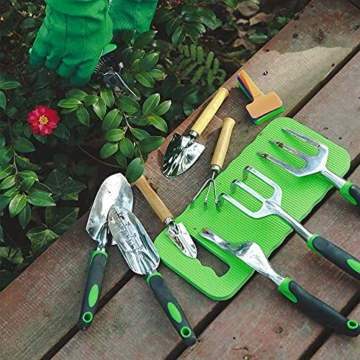 Crenova Gartenwerkzeug Set 34-teiliges Hochleistungs-Gartengerät mit ergonomischem Gummigriff Werkzeugbeutel, Geschenk für Männer oder Frauen - 7