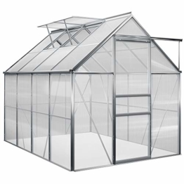 Deuba Aluminium Gewächshaus 4,75m² 250x190cm inkl. 2 Dachfenster Treibhaus Garten Frühbeet Pflanzenhaus Aufzucht 7,63m³ - 1