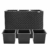 Deuba Blumentopf 83x30,5x60 cm Polyrattangeflecht Wasserabfluss 3 Innentöpfe Outdoor Pflanzkübel Blumenkasten Rattan Schwarz - 3