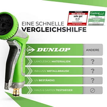 DUNLOP Gartenschlauch flexibel dehnbarer TESTSIEGER - Verschleißfreie Messinganschlüsse und Metallbrause I dehnbarer Gartenschlauch 3/4 Zoll Anschluss flexibler Wasserschlauch flexi (22.50) - 6