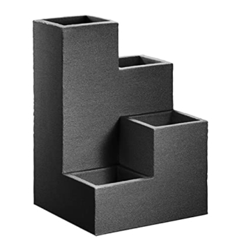 Dynamic24 Blumentreppe 40 x 59 x 40cm Kübel Pflanzkübel Blumenkasten Blumenkübel Blumentopf Beton Optik anthrazit Pflanzentreppe Kräuterturm Pflanzschale Pflanzsäule - 1