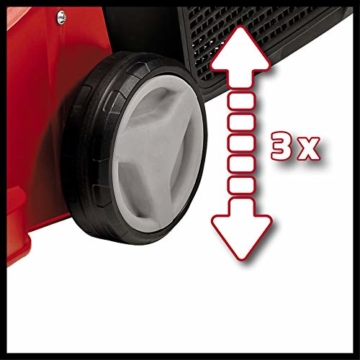 Einhell Elektro-Rasenmäher GC-EM 1032 (1.000 W, empfohlen für Rasenflächen bis 300 m², 3-stufige Einzelrad-Schnitthöhenverstellung, klappbarer Führungsholm, 30 l-Grasfangbox) - 4