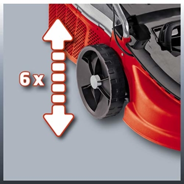 Einhell Elektro-Rasenmäher GC-EM 1743 HW (1700 W, 43 cm Schnittbreite, 6-fache Schnitthöhenverstellung 20-70 mm, 52 l Fangbox, Highweeler) - 3