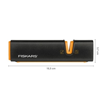 Fiskars Axt- und Messerschärfer, Keramik- Schleifkopf/Gehäuse aus glasfaserverstärktem Kunststoff, Schwarz/Orange, Xsharp, 1000601 - 3