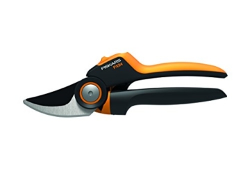 Fiskars Bypass-Gartenschere mit Rollgriff für frische Äste und Zweige, Antihaftbeschichtet, Hochwertige Stahl-Klingen, Länge: 22 cm, Schwarz/Orange, PowerGear X, PX94, 1023628 - 1