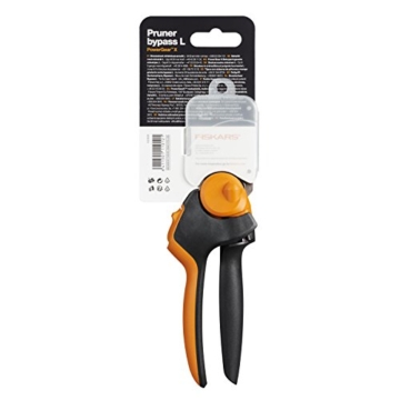 Fiskars Bypass-Gartenschere mit Rollgriff für frische Äste und Zweige, Antihaftbeschichtet, Hochwertige Stahl-Klingen, Länge: 22 cm, Schwarz/Orange, PowerGear X, PX94, 1023628 - 6