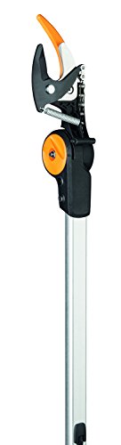 Fiskars Bypass Teleskop-Schneidgiraffe für frische Äste und Zweige, Antihaftbeschichtet, Stahlklinge/Aluminiumstiel, Länge 2,4 – 4 m, Schwarz/Orange, UPX86, 1023624 - 4