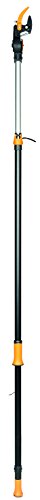 Fiskars Bypass Teleskop-Schneidgiraffe für frische Äste und Zweige, Antihaftbeschichtet, Stahlklinge/Aluminiumstiel, Länge 2,4 – 4 m, Schwarz/Orange, UPX86, 1023624 - 1