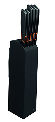 Fiskars Design-Messerblock mit 5 Messern, Breite: 15,5 cm, Höhe: 37 cm, Birkenholz, Schwarz, Edge, 1003099 - 3