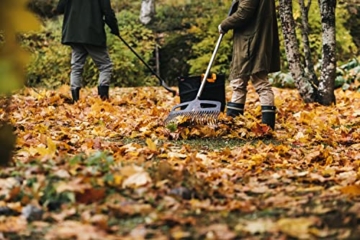 Fiskars PopUp-Gartensack mit Griffen, Platzsparend faltbar, Fassungsvermögen: 175 L, Höhe: 70 cm, Breite: 50 cm, Schwarz/Orange, Ergo, 1028372 - 9