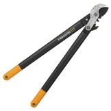 Fiskars PowerGear Amboss-Getriebeastschere für trockene Zweige und Äste, Antihaftbeschichtet, Gehärteter Präzisionsstahl, Länge: 69 cm, Schwarz/Orange, L77, 1000583 - 1