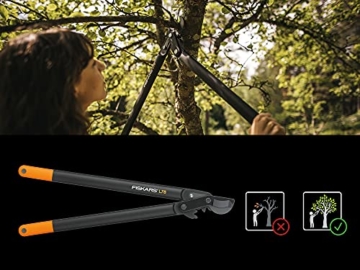 Fiskars PowerGear II Bypass-Getriebeastschere für frisches Holz, Antihaftbeschichtet, Gehärteter Präzisionsstahl, Länge: 70 cm, Schwarz/Orange, L78, 1000584 - 7