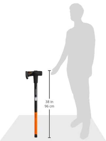 Fiskars Spalthammer (geschmiedet), 2 in 1: Axt und Hammer, Gewicht: 4,6 kg, Gehärtete Stahl-Klinge/Glasfaserverstärkter Kunststoff-Griff, Schwarz/Orange, X46, 1001705 - 6