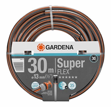 Gardena Premium SuperFLEX Schlauch 13 mm (1/2 Zoll), 30 m: Gartenschlauch mit Power-Grip-Profil, 35 bar Berstdruck, hochflexibel, formstabil, UV-beständig (18096-20) - 1