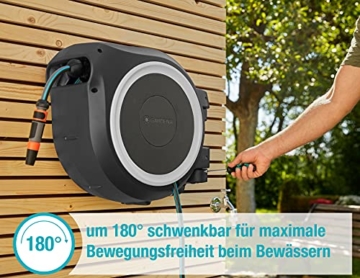 Gardena Wand-Schlauchbox RollUp M/L (weiß) 25 m: flexible Bewässerung für mittelgroße bis große Gärten, Schwenkbare Schlauchbox, inkl. 25 m Gardena Qualitätschlauch und Montagehilfe (18622-20) - 3