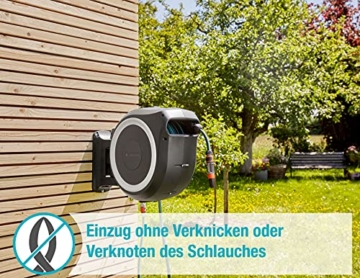 Gardena Wand-Schlauchbox RollUp M/L (weiß) 25 m: flexible Bewässerung für mittelgroße bis große Gärten, Schwenkbare Schlauchbox, inkl. 25 m Gardena Qualitätschlauch und Montagehilfe (18622-20) - 4