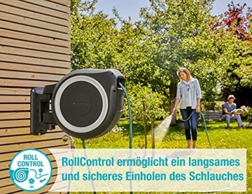 Gardena Wand-Schlauchbox RollUp M/L (weiß) 25 m: flexible Bewässerung für mittelgroße bis große Gärten, Schwenkbare Schlauchbox, inkl. 25 m Gardena Qualitätschlauch und Montagehilfe (18622-20) - 5