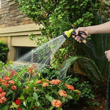 Gartenschlauch Flexibel 15m, 50FT Knickfest Expandierendes Wasserschlauch, 10-Muster-Rotationsdüse, 3/4 Zoll Kupferstecker, Schlauchhalter, Aufbewahrungstasche für Gärten - 7