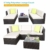 GOJOOASIS Polyratten Lounge, 5 Teilig Sitzgruppe, 200cm Gartenmöbel Garnitur für 3-4 Personen, Couch-Set in Braun-schwarz mit beigen Bezügen&grünen Kopfkissen, für Garten, Terrasse&Balkon(2 Pakete) - 2