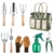 Grenebo Gartenwerkzeug 9PCS Gärtner set mit Gartenschere/X Large Griff/Tasche/ Handwerkzeug Kit für Gartenarbeit, Ideal Gartengeschenke für Frauen und Männer - 1