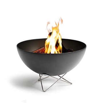 höfats - Bowl Feuerschale mit Drahtfuß - als Feuerstelle, Grill und Plancha nutzbar - für Garten und Terrasse - Stahl emailliert - schwarz - 1