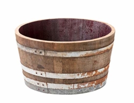 Holzfass, gebrauchtes Weinfass halbiert aus Eichenholz rustikal -als Pflanzkübel oder Miniteich (ohne Zubehör) - 1