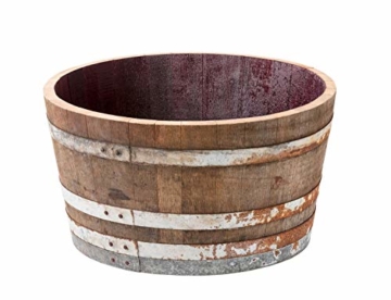 Holzfass, gebrauchtes Weinfass halbiert aus Eichenholz rustikal -als Pflanzkübel oder Miniteich (ohne Zubehör) - 1