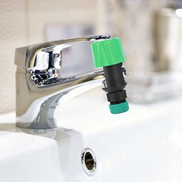 Jinxuny Wasseranschluss Universalhahn zum Gartenschlauch Rohrverbinder Mischer Küchenhahnadapter Wasserhahn Schlauchanschluss Schnellanschluss Standardhahnbelüfter Spüle Wasserhahn Abflussadapter - 5