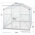 Juskys Aluminium Gewächshaus mit Fundament | 4,75 qm | 190 × 253 cm | 1 Dachfenster & Schiebetür | 4 mm Platten | Garten Treibhaus Pflanzenhaus - 2