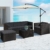 Juskys Polyrattan Lounge Punta Cana L schwarz — Gartenlounge für 4-5 Personen — Gartenmöbel-Set mit Sessel, Sofa, Tisch, Hocker - Bezüge Dunkelgrau - 3