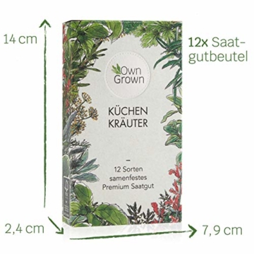 Kräuter Samen Set: 12 Sorten Premium Garten- und Küchenkräuter Samen Set für Küche u. Balkon – Petersilie Samen, Kräuter der Provence, Koriander Samen, Dill Samen – Kräutersamen Set – OwnGrown Kräuter - 6