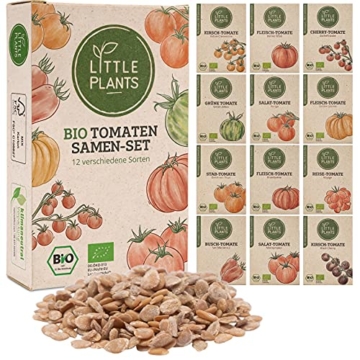 Nachhaltiges BIO Tomatensamen Set - 12 Sorten BIO Tomaten Samen, 100% Natürlich, Samenfestes Saatgut - BIO Tomatensamen Alte Sorten zum Anbauen im Garten oder Hochbeet, Nachhaltig Verpackt - 1