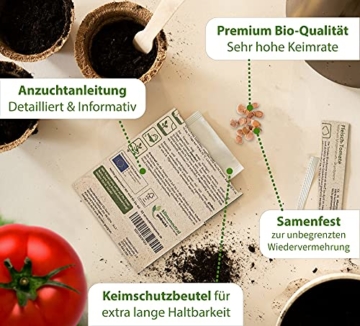 Nachhaltiges BIO Tomatensamen Set - 12 Sorten BIO Tomaten Samen, 100% Natürlich, Samenfestes Saatgut - BIO Tomatensamen Alte Sorten zum Anbauen im Garten oder Hochbeet, Nachhaltig Verpackt - 5