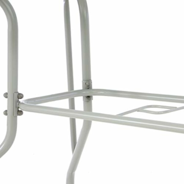 Nexos ZGC34477_SL_S2 5-teiliges Gartenmöbel-Set – Gartengarnitur Sitzgruppe Sitzgarnitur aus Stapelstühlen & Esstisch – Stahl Glas – Textilene schwarz/Rahmen grau - 4