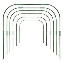 NZXVSE 6 x Gartenreifen für Reihenabdeckung, 86 x 91,4 cm, Gewächshaus-Rahmen, Tunnel-Reifen, rostfreier Stahl, mit kunststoffbeschichtetem Stützrahmen, Durchmesser 11 mm - 1