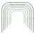 NZXVSE 6 x Gartenreifen für Reihenabdeckung, 86 x 91,4 cm, Gewächshaus-Rahmen, Tunnel-Reifen, rostfreier Stahl, mit kunststoffbeschichtetem Stützrahmen, Durchmesser 11 mm - 1