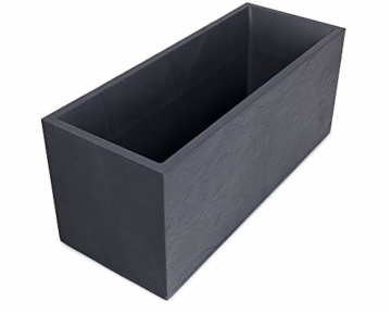 Ondis24 Pflanzkübel Blumenkübel Blumentopf Vulkan 100cm, Schiefer Optik mit Wasserspeicher, Pflanzenkasten hoch, winterfest (anthrazit) - 2