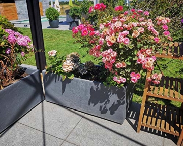 Ondis24 Pflanzkübel Blumenkübel Blumentopf Vulkan 100cm, Schiefer Optik mit Wasserspeicher, Pflanzenkasten hoch, winterfest (anthrazit) - 5
