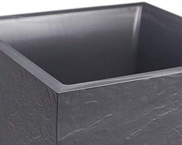 Ondis24 Pflanzkübel Vulkan Pierre 50, Blumentopf 50 x 50 cm, Garten Blumenkübel, Schiefer Optik Pflanzkübel mit Wasserspeicher, Pflanzenkasten hoch, Winterfest - 5