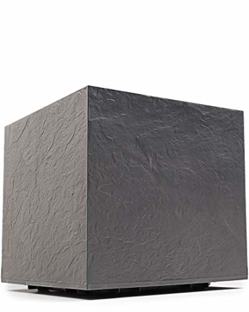 Ondis24 Pflanzkübel Vulkan Pierre 50, Blumentopf 50 x 50 cm, Garten Blumenkübel, Schiefer Optik Pflanzkübel mit Wasserspeicher, Pflanzenkasten hoch, Winterfest - 6