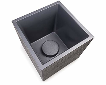 Ondis24 Pflanzkübel Vulkan Pierre 50, Blumentopf 50 x 50 cm, Garten Blumenkübel, Schiefer Optik Pflanzkübel mit Wasserspeicher, Pflanzenkasten hoch, Winterfest - 8