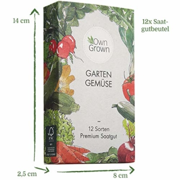 OwnGrown Gemüse Samen Set, 12 Sorten Premium Gemüse Saatgut, Gemüse anbauen im Garten oder Hochbeet, Gemüsesamen Sortiment im praktischen 12er Gemüseset - 6