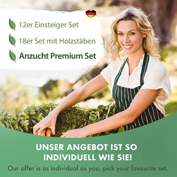 Panteer ® Gemüsesamen Set - MADE IN GERMANY - Für Küche, Garten, Hochbeet, Gewächshaus (18x) - 6