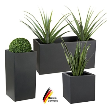 Pflanzkübel VISIO 50 aus Kunststoff – anthrazit matt – Maße: 100x40x50 cm - frostsicher und UV-beständig (8 Jahre Garantie) - Kunststoff Pflanztrog - 2