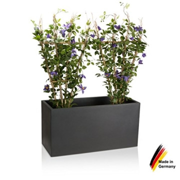 Pflanzkübel VISIO 50 aus Kunststoff – anthrazit matt – Maße: 100x40x50 cm - frostsicher und UV-beständig (8 Jahre Garantie) - Kunststoff Pflanztrog - 8