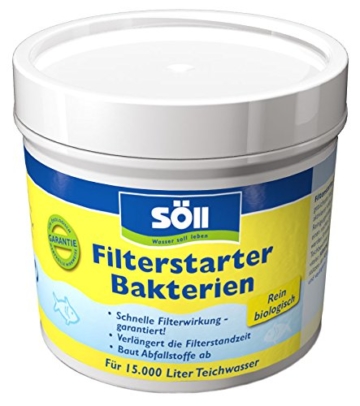 Söll 11602 FilterstarterBakterien hochreine Mikroorganismen für Teiche 100 g - natürliche Filterbakterien aktivieren die Biologie der Filter im Gartenteich Fischteich Koiteich Schwimmteich - 1